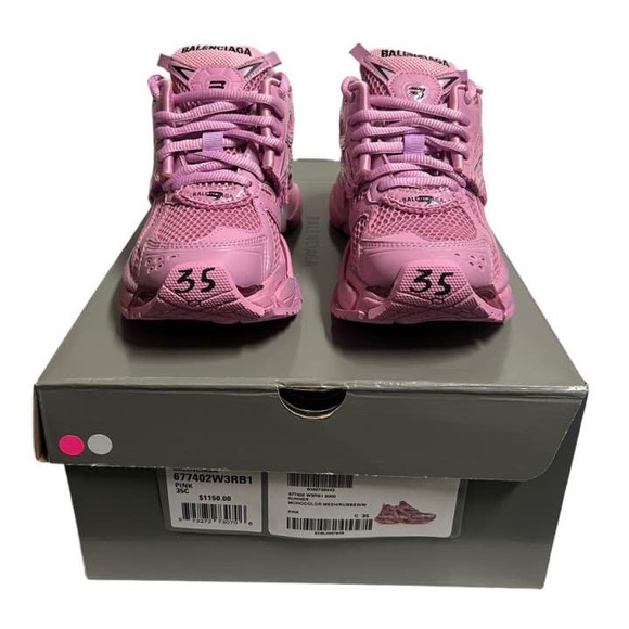 Balenciaga Runner Track Low Top Platform Sneakers Triple Pink - US 5 WMNS - Picture 2 of 12